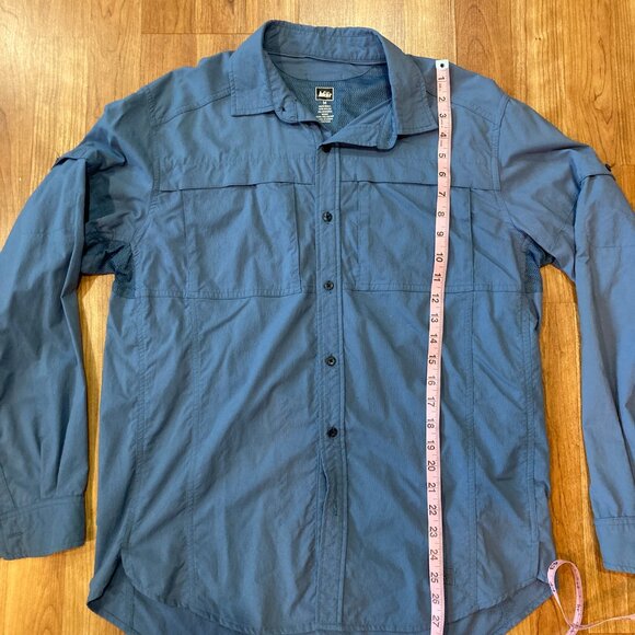 REI Co-op Hiking Shirt Blue Women's M Button Front - Picture 4 of 6